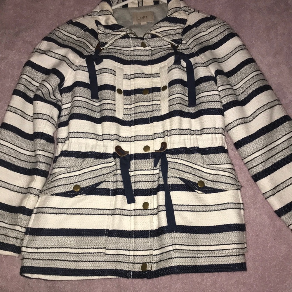 Navy/Gray/White Spring Coat